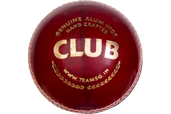 SG Club Cricket Balls Colour: Red Pack Size: Pack of 1 Water-Resistant Leather Ball Suitable for Practice Game Tournament Game Cork