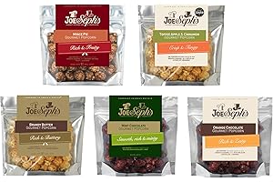 Joe & Seph's Festive Popcorn Tasting Selection (5x30g) | Mint Chocolate, Mince Pie, Brandy Butter, Toffee Apple & Cinnamon and Orange Chocolate, gourmet popcorn, festive snacks