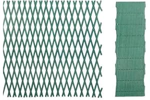 EffeDecor Traliccio Estensibile in PVC Rinforzato Verde Ideale per Piante,Fiori,Rampicanti da Esterno Decorazione da Parete per Terrazzo,Balcone,Giardino (Verde, 2x1 MT)