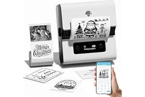 Phomemo M221 Stampante per etichette - Stampante per codici a barre portatile Bluetooth termica, per aziende, ufficio, codice QR, loghi, gioielli, compatibile con telefoni e sistema PC, Bianco