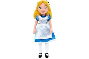Disney Store Official Alice Soft Toy Doll, Alice in Wonderland, 42cm/16”, Cute Plush Cuddly Figure Wearing Classic Dress and Apron, Features Soft Hair with 3D Bow - Suitable for Ages 0+