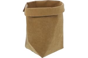 OUNONA Kraft Paper Bags Washable Paper Container Graden Decorative Plant Bags Organiser Flower Pot Blankets, Parties, Bags, Shopping Size S (Light Brown)