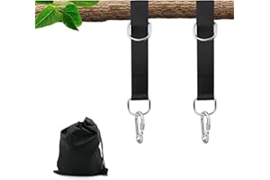 CiciIng Fixation de balançoire, Fixation pour hamac, 2 Sangles de hamac de 159 cm, avec 2 mousquetons Lourds et 1 Sac de Rangement, Sangles en Polyester pour balançoire d'arbre Suspension, Fauteuil
