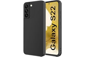Qasyfanc Coque Protection Caméra pour Samsung Galaxy S22, Coque Samsung S22 5G Silicone, Housse de Protection Antichoc, Mince, Souple, Élégante - Noir