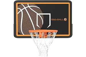 Bee-Ball Wall Mount Basketball Hoop 43" x 27" Indoor Outdoor Basketball Games, Adjustable-Height and Fixed Basketball Hoop - Shatter-Proof Backboard Playset for Indoor and Outdoor Play