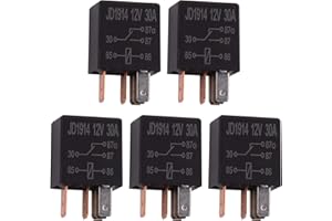 Ehdis 5 Pcs Car Relay 12V 30 AMP 5 Pin, SPDT Multi-Purpose Relay Heavy Duty Standard Relay Kit