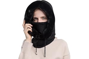 WANYI Chapeau d'hiver en Tricot Femme Bonnet Écharpe Ensemble Chapeau à Pompon Chaud Cache-Cou Tour de Cou de Doublure Polaire Ski Chapeaux