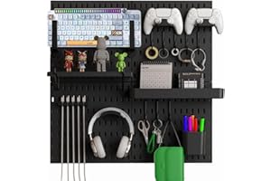 Keepo Kit combinazione pannello forato, pannelli forati e accessori da appendere per configurazione di gioco, scheda peg stazione gioco, organizer videogiochi, supporto
