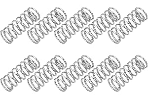 PATIKIL Compression Spring, 0.4mm Wire Dia x 4mm OD x 10mm L, 10 Pcs 304 Stainless Steel Mechanical Extension Small Springs Pen Springs Assortment Kit for Shop and Home Repairs