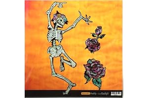 INLAYSTICKERS Inlay Stickers für Gitarren, Bass & Ukulelen - Grateful Dead Dancing Skull & Roses/Happy Skeleton