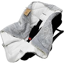 BO Zachte universele deken met capuchon voor pasgeborenen en jongens en meisjes, tot ca. 9 maanden, geschikt voor kinderwagen, babyzitje of babybed, voor het hele jaar door
