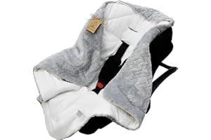 ‎DANKA DANKA® Einschlagdecke für Babyschale, Kinderwagen, Kindersitze und Maxi Cosi - Baby Decke für Neugeborene, 80x80cm, mit Kapuze und Klettverschluss für Winter und Sommer, ganzjährig - Grau
