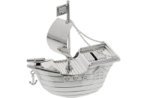 THE EMPORIUM CHRISTENING GIFTS Christening Gifts. Silverplated Pirate Ship Money Box