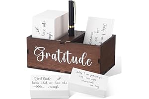 Clabby Lot de 200 bocaux de gratitude comprenant 1 stylo et 1 boîte en bois pour la famille, les amis, les employés, les sorties, Noël, les collègues