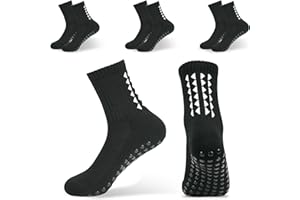 KOOOGEAR 3 Pairs Breathable Kids Grip Socks, Sweat-Absorbent Boys Socks, Grip Socks Football Kids for Running Hockey Football