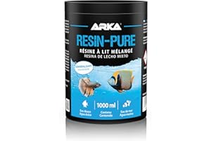 Résine échangeuse Aquarium – ARKA Resin-Pure 1 l – déioniseur pour Osmose Inverse – supprime 100 % TDS, silicates & nitrates – Eau Ultra Pure ~0,1 μS/cm – Filtre Recharge ionique