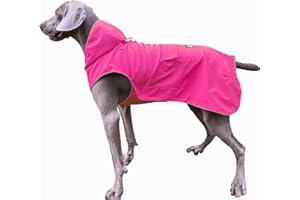 FLYING TAIL Nicht Steif, Super Weiche Haptik Hunde-Regenmantel, Reflektierend, Verstellbar, Leicht Anzuziehen, Leinenloch für S - XXXXXL Hunde (Rosa, M)