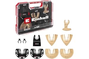 EINHELL ACCESSORIES Oryginalny zestaw narzędzi wielofunkcyjnych Einhell XL-Plus-CASE 10-częściowy (półokrągły brzeszczot HCS, półokrągły brzeszczot TCS, tarnik TCS, brzeszczot segmentowy TCS, skrobak sztywny, adapter