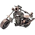 QIRLOEU Motorcycle Gifts for Men, Unique Birthday Gifts for Harley Davidson Motorcycle Riders, Vintage Metal Motorcycle Sculpture, Home Office Desk Decor (S-3)