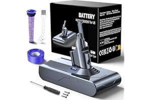 RYZWOC 6000mAh Ersatzakku für Dyson V8 Akku Kompatibel mit Dyson V8 Absolute, Animal, Animal Exclusive, Fluffy, SV10 (215681, 967834-02)