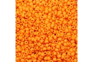 Tibaoffy Crafts Perles orange 6 x 9 mm, perles poney d'environ 1000 pièces au total
