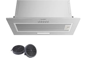 COMFEE' Cappa Aspirante 52 cm BIHT17SS-52 Cappa A LED Sottopensile Aspiratore A Parete Cappa Aspirazione Superiore 520 mm - Argento