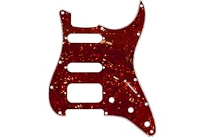 Musiclily Pro 11 Fori Round Corner HSS Strat Battipenna Chitarra Pickguard per USA/Mexican Stratocaster Humbucking Open Pickup,4 strati Vintage Tortoise