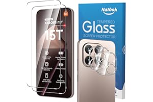 Natbok 2+2 Piezas Protector de Pantalla para Xiaomi 15T / Mi 15T Pro Protección de Cámara, Cristal Templado con Antihuellas Sin Burbujas Ultra Transparente Vidrio Templado para Xiaomi 15T Pro