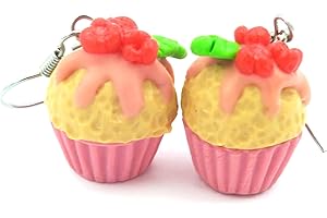 SCHMUCK-STADT Himbeer Törtchen Ohrringe Ohrhänger Obst Frucht
