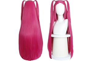 CWENDANER Cosplay Mira Red Wig für Frauen(95cm)， Halloween Karneval Convention Party Deko und Süß Geschenk für Kpop Fans
