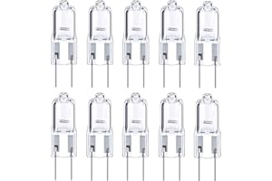 SHUOHUI Lot de 10 ampoules halogènes CA/CC 12 V GY6.35/G6.35 50 W à intensité variable blanc chaud 2700 K bi-pin transparent pour lustre, lampe de bureau, lampe suspendue, applique murale, éclairage
