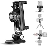 NEEWER Metall Handy Stativ Mount Adapter Halterung mit Arca Typ Schnellwechse Basis, 270° Drehung, 2 Cold Shoes, Telefonhalte