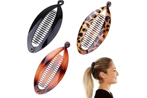 FULETOOYE 3 Pcs Banana Hair Clip Combs Double Banana Clip Long Hair Clips Ponytail, Fishtail Hair Clip Combs Double Banana Clip Set for Women Girls