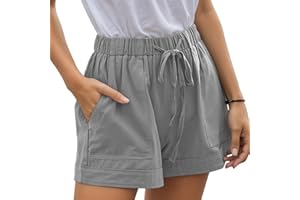 Neteson Pantalones Cortos Mujer Verano Shorts Mujer Vestir Elástica Holgados Ancha Shorts