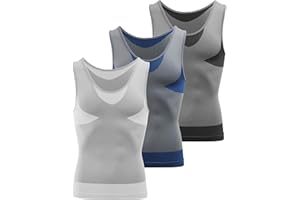 MEETWEE Débardeur Compression Homme,Manches Courtes pour Hommes Maillot de Corps Ventre Plat Minceur Gilet Invisible Amincissant sans Manches Body Shaper Tee Shirt