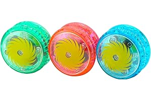 SRV HUB 3Pcs Plastic Light up Yoyo for Kids Dual Purpose Professional Loop Responsive High-Speed Yoyos with Sturdy String Children Indoor Outdoor Blue Yo-Yo Sports Juggle Toys for Beginners Tricks & Fun 5.5cm