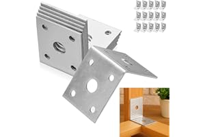 SZYILIDA 15 Pcs Equerre Metal, Equerre Fixation Charge Lourde, équerre de Fixation en Métal, Equerre d'assemblage Angle 90 Degrés Droit, Support en Forme de L pour Fixation Bois Meubles, 50x50mm