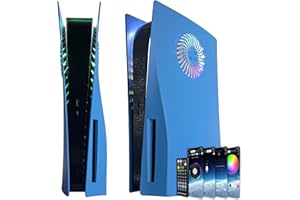 Façade avec Bande Lumineuse RGB et Filtre à poussière DOBEWINGDELOU 400+ Effets Anneau Lumineux LED pour Disc Edition DIY Kit de décoration Accessoires Bleu