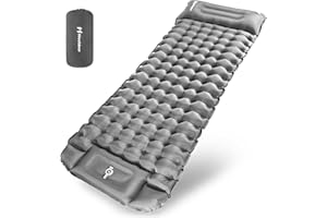 Hioutdoor Isomatte Selbstaufblasend 10CM Camping Ultraleicht Aufblasbare Mit Fußpresse Pumpe/Kissen Für Outdoor Wandern Strand Backpacking Zelt Luftmatratze Matratze Schlafmatte Campingmatte