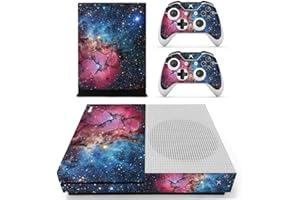 SKINOWN Skin für Xbox One S Slim Konsole und Controller (pink-blaue Sterne)