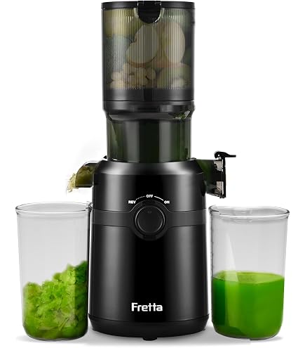 Extracteur De Jus Lent AMZCHEF - 2 Vitesses, Fonction Reverse - Avec Bouteille Et Tasses - Pour Fruits Et Légumes