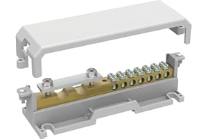 Arnocanali TP309 Bornier de terre pour connexions équitables avec couvercle avec barre en laiton 9 trous