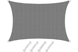 AMANKA 90% UV Schutz: Sonnensegel Rechteckig 1x2m - Wasserdurchlässig & Atmungsaktiv - Viereck Sonnensegel Pergola Sonnensegel Trampolin Sonnenschutz Carport Whirlpool Sonnendach Sonnenschutz Pool