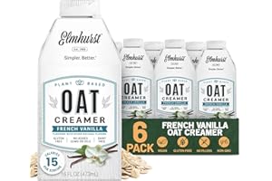 Elmhurst 1925 French Vanilla Oat Creamer - Vegane Hafer-Kaffeesahne mit natürlichem Vanillearoma – Cremig und vielseitig – Perfekt für Kaffee, Tee und Smoothies – 473 ml