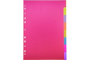 Plus Office – Separadores A4 para Archivador, Índices para Carpeta, Carpesano y Archivador de 2 a 4 anillas, Separadores de Polipropileno Ideales para Oficina y Escuela (8 Posiciones)