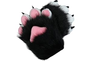 ZFKJERS Cosplay Animal Cat Wolf Dog Fox Fursuit Paws Claws Gloves Costume Accessories for Adults
