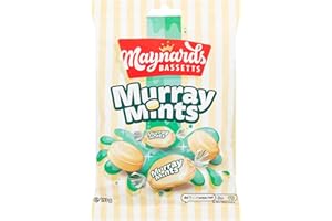 Maynards Bassetts Murray Mints Sweets Bag, Creamy Mint Flavour, 193 g Sharing Pack (Pack of 12)