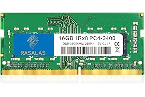 RASALAS 16 GB DDR4 2400 MHz (DDR4-2400) PC4-19200 (PC4-2400T) Non-ECC ungepuffert 1,2 V CL17 1Rx8 Single Rank 260 Pin SODIMM Laptop Arbeitsspeicher RAM Modul Upgrade 1 x 16 GB…
