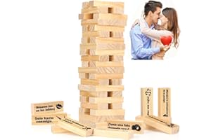 ZEEYUAN Juegos Hot para Adultos Juego Erótico Español Torre de Madera 48 Piezas Torre Picante para Parejas, Juegos Eróticos de Mesa, Juego de Pareja en Español