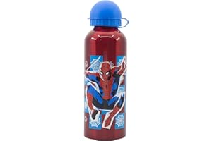 Stor Oryginalna aluminiowa butelka Marvel Spiderman 530ML dla dzieci z dziobkiem i nasadką gwarantującą maksymalne bezpieczeństwo.